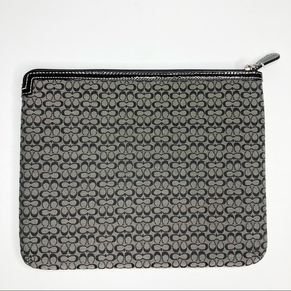 COACH Black & Gray Small C Vintage Canvas Padded iPad Tablet Sleeve Travel Case - Picture 3 of 13